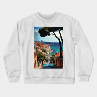 Cote d Azur vintage travel poster Crewneck Sweatshirt